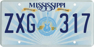 MS license plate ZXG317