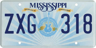 MS license plate ZXG318