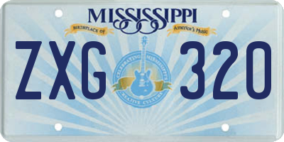 MS license plate ZXG320