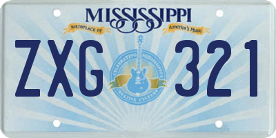 MS license plate ZXG321