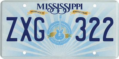 MS license plate ZXG322