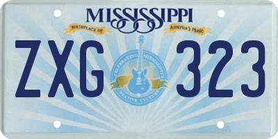 MS license plate ZXG323