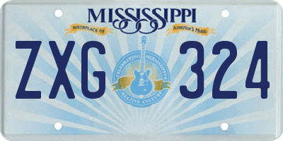 MS license plate ZXG324