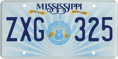 MS license plate ZXG325