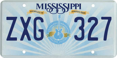 MS license plate ZXG327