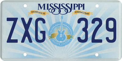 MS license plate ZXG329