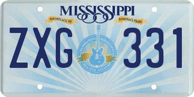 MS license plate ZXG331