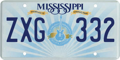 MS license plate ZXG332