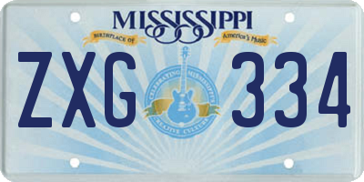 MS license plate ZXG334