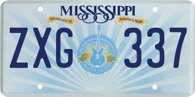 MS license plate ZXG337