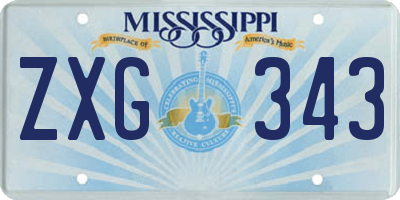 MS license plate ZXG343