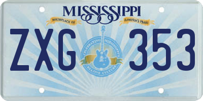 MS license plate ZXG353