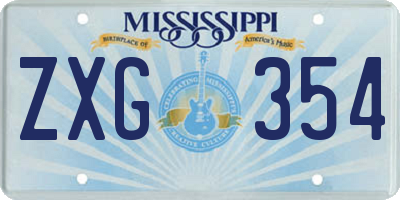 MS license plate ZXG354