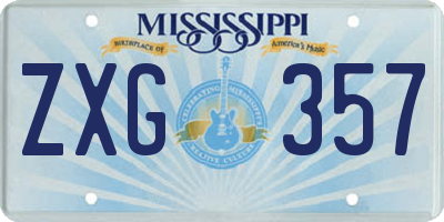 MS license plate ZXG357