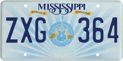 MS license plate ZXG364