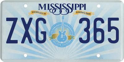 MS license plate ZXG365
