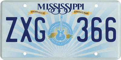MS license plate ZXG366