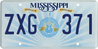 MS license plate ZXG371