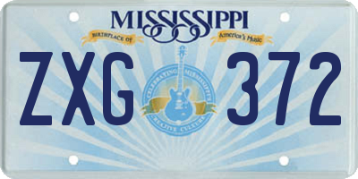 MS license plate ZXG372