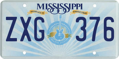 MS license plate ZXG376