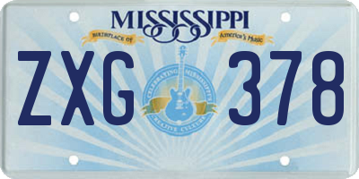 MS license plate ZXG378