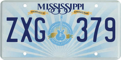 MS license plate ZXG379