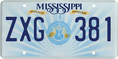 MS license plate ZXG381