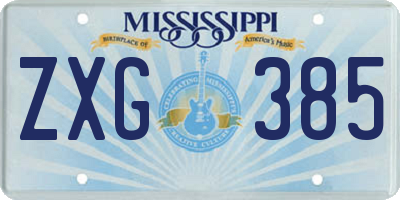 MS license plate ZXG385
