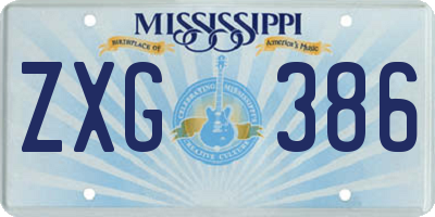MS license plate ZXG386