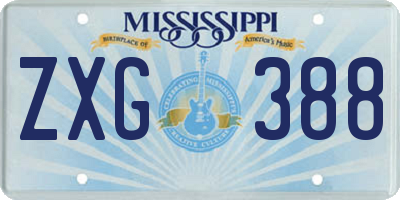 MS license plate ZXG388