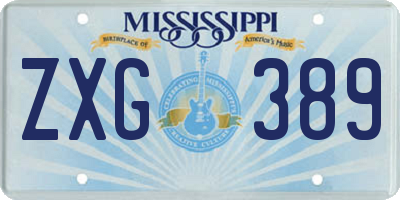 MS license plate ZXG389