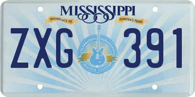 MS license plate ZXG391