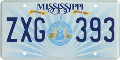 MS license plate ZXG393