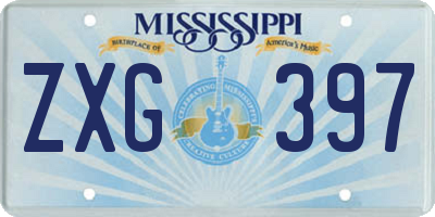 MS license plate ZXG397