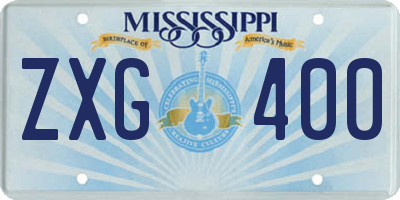 MS license plate ZXG400