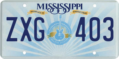 MS license plate ZXG403