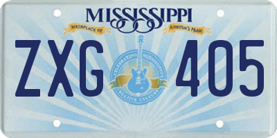 MS license plate ZXG405