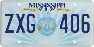 MS license plate ZXG406