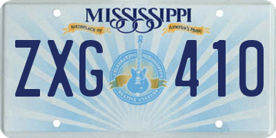 MS license plate ZXG410