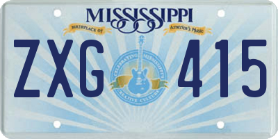 MS license plate ZXG415