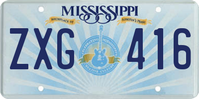 MS license plate ZXG416
