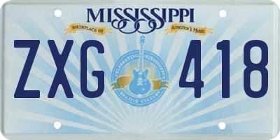 MS license plate ZXG418