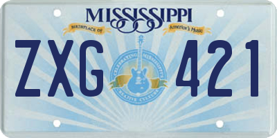 MS license plate ZXG421