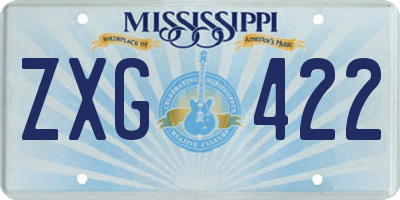 MS license plate ZXG422