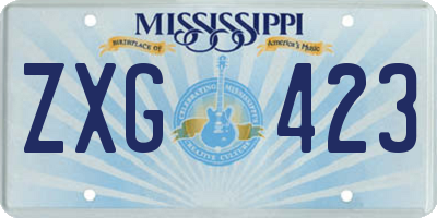 MS license plate ZXG423