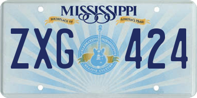 MS license plate ZXG424