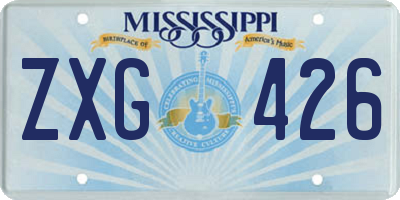 MS license plate ZXG426