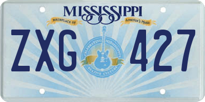 MS license plate ZXG427