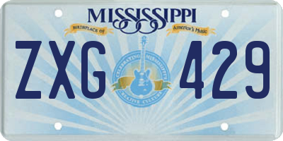 MS license plate ZXG429