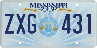 MS license plate ZXG431